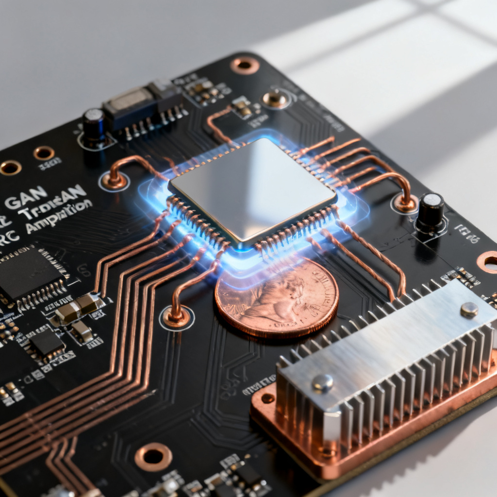 High performance RF PCB with thermal management using thermal vias and metal core for GaN amplifier