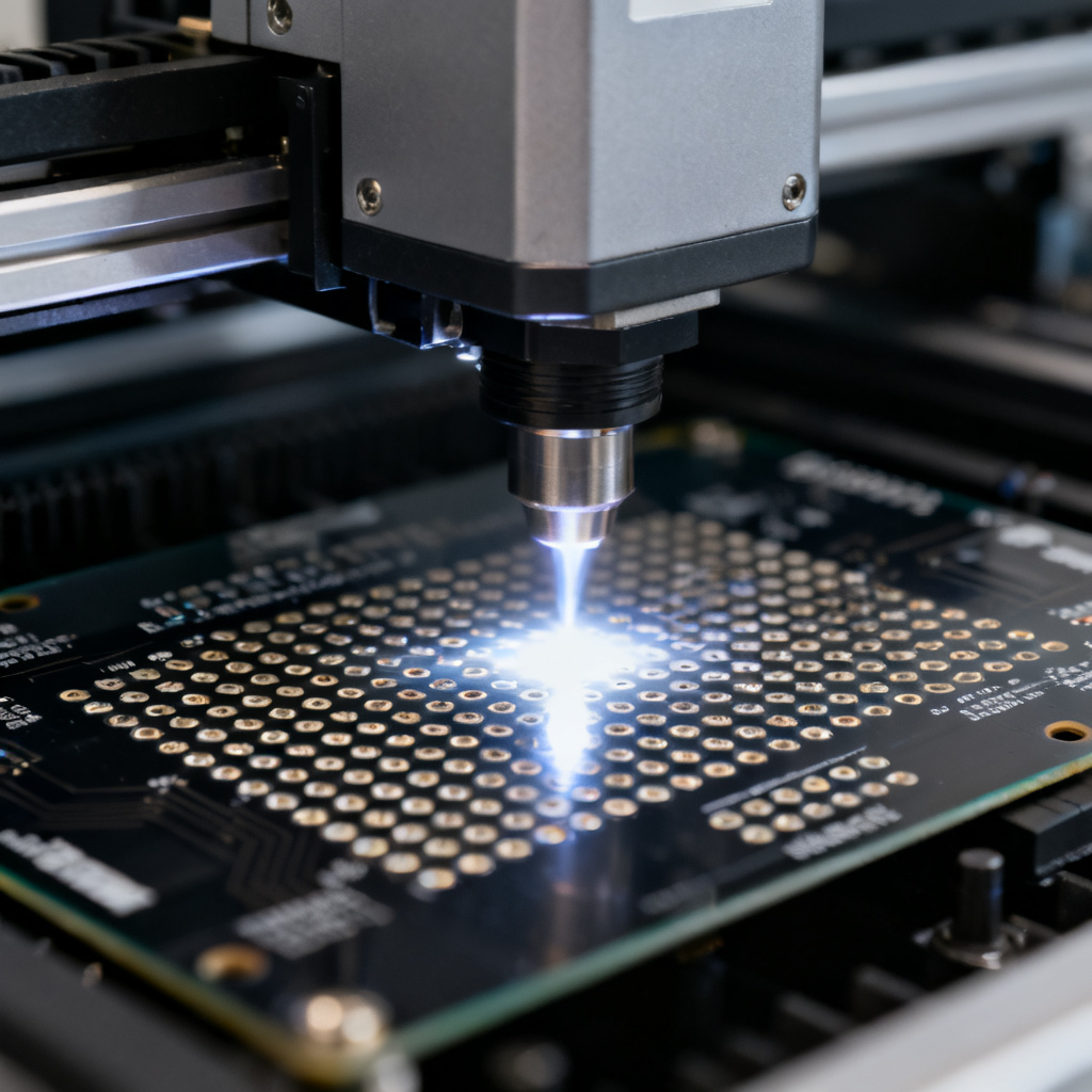 mmWave PCB manufacturing laser drilling microvias for 5G high-frequency boards