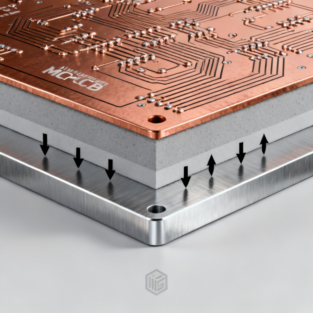 Aluminum High Thermal Conductivity PCB layer structure with copper dielectric and aluminum base