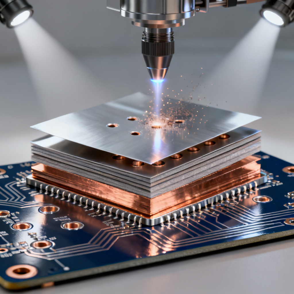 ELIC technology stacked microvia manufacturing process showing sequential lamination