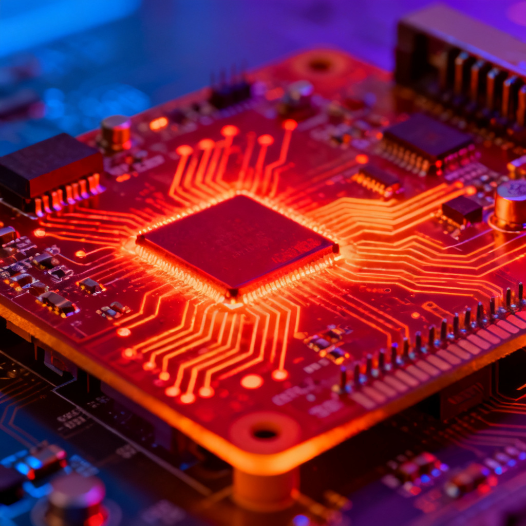 High Thermal Conductivity PCB testing using thermal imaging camera showing heat distribution