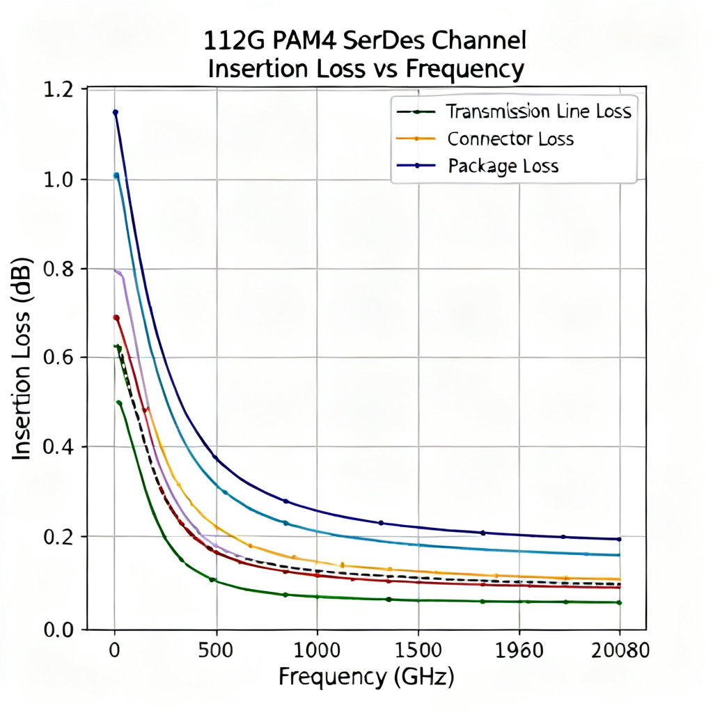 PAM4 channel loss budget insertion loss for SerDes PCB design