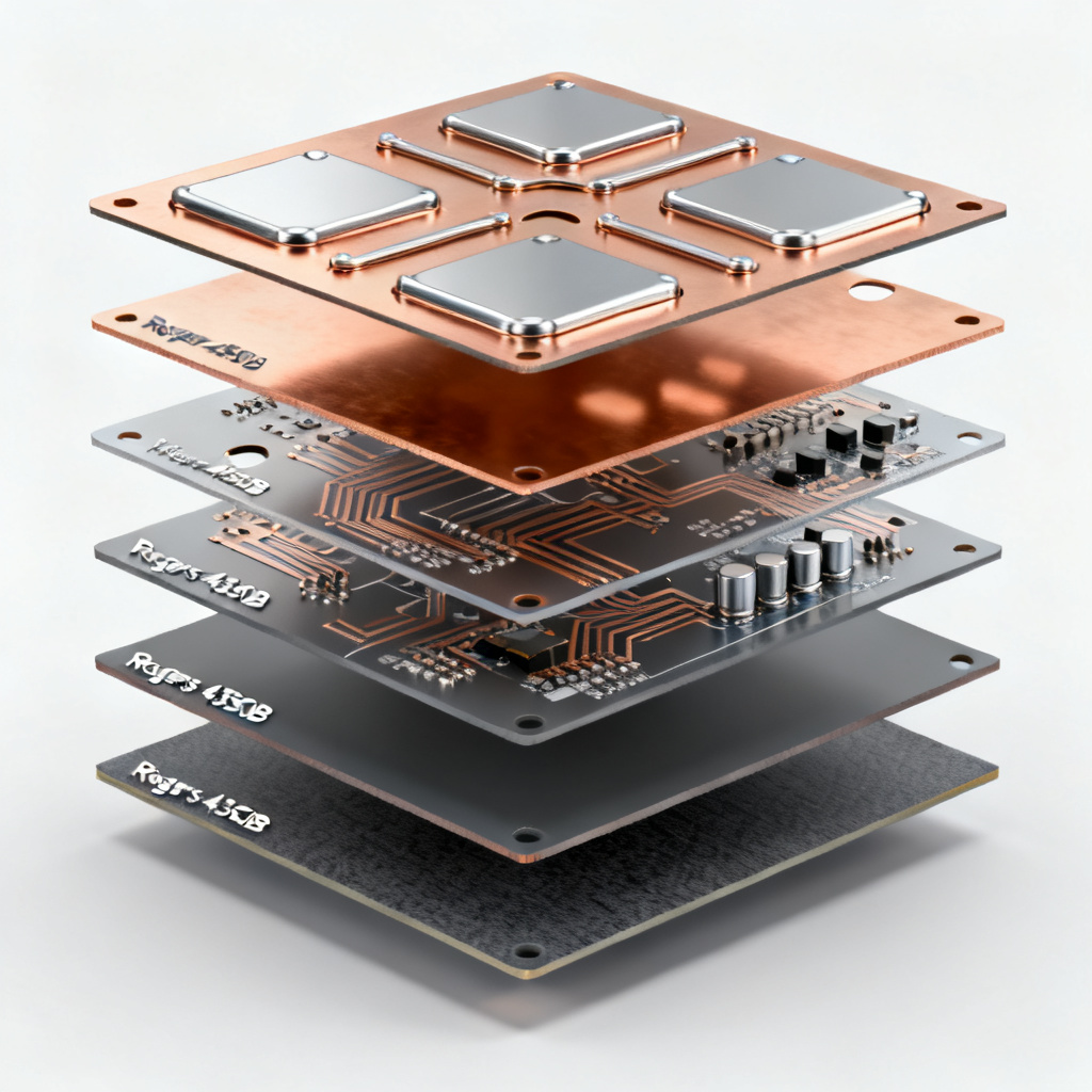 Phased array antenna PCB design stackup with multiple layers