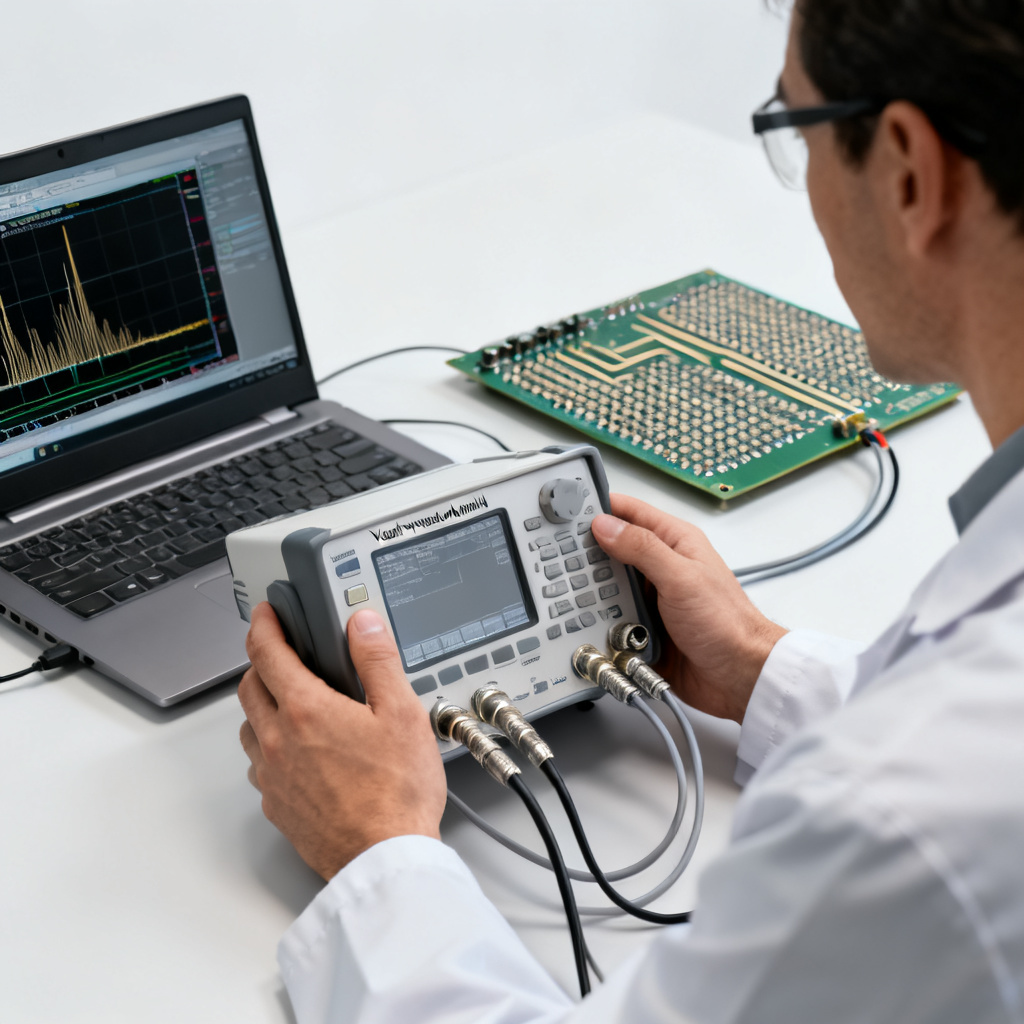 RF antenna PCB design testing with vector network analyzer